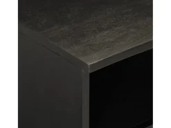Mueble de TV madera maciza de mango negro 70x33x46 cm
