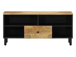 Mueble de TV madera maciza de mango 100x33x46 cm