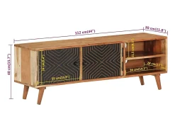 Mueble de TV madera maciza de acacia 112x30x40 cm