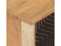 Mueble de TV madera maciza de acacia 112x30x40 cm