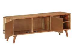 Mueble de TV madera maciza de acacia 112x30x40 cm