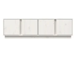 Mueble de TV madera maciza de pino blanco 140x40x40 cm