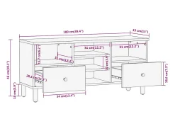 Mueble de TV madera maciza de mango 100x33x46 cm