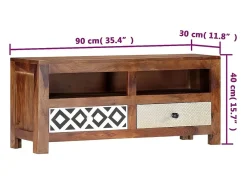 Mueble de TV madera maciza de Sheesham 90x30x40 cm