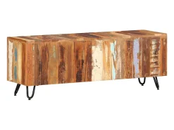 Mueble de TV madera maciza reciclada 110x30x40 cm
