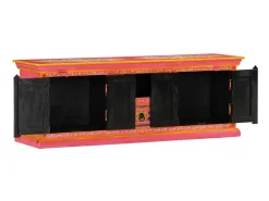Mueble de TV madera maciza de mango rosa 110x30x40 cm ES22217
