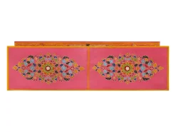 Mueble de TV madera maciza de mango rosa 110x30x40 cm ES22217