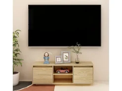 Mueble de TV madera maciza de pino 110x30x40 cm