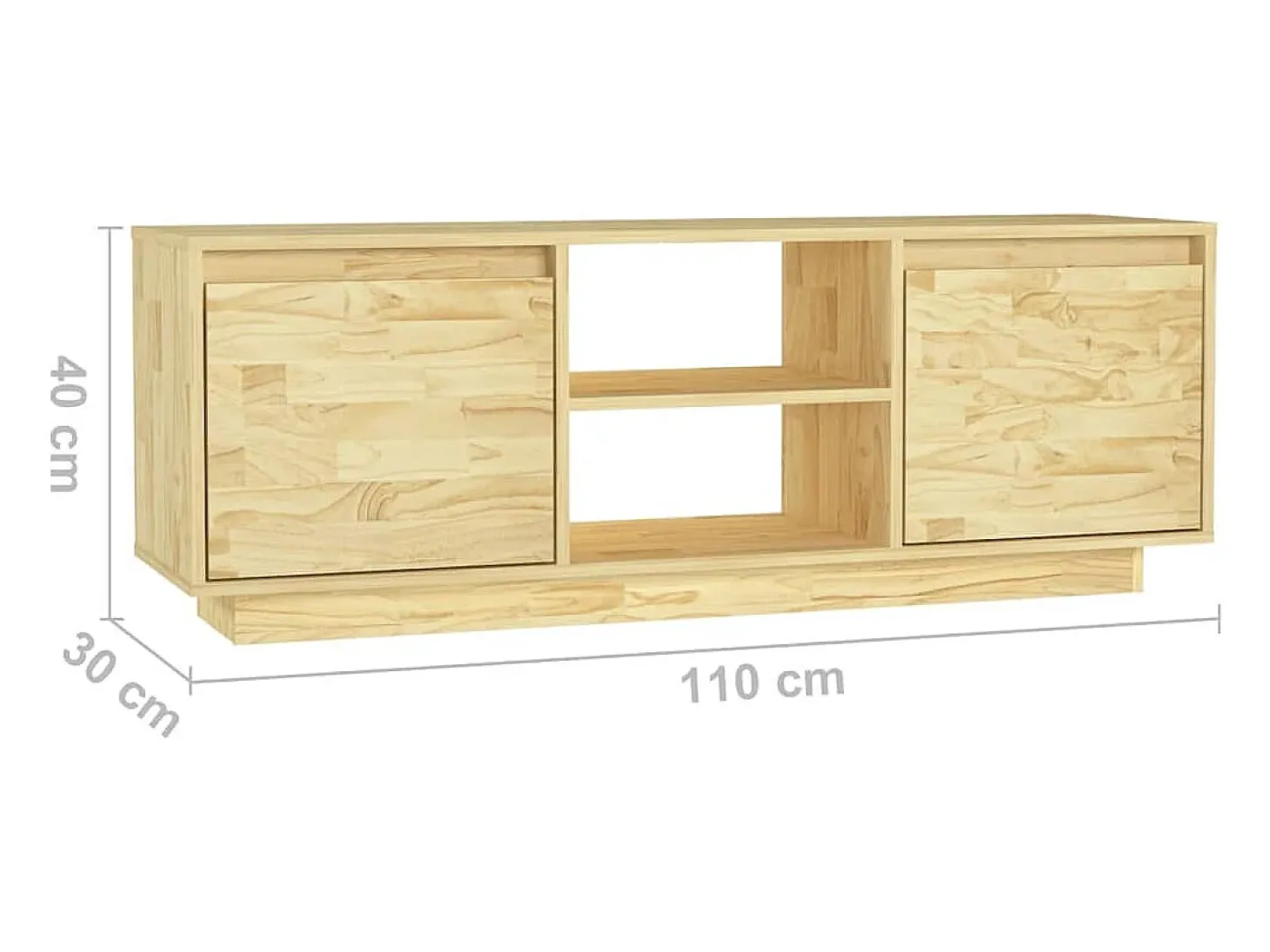 Mueble de TV madera maciza de pino 110x30x40 cm