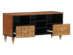Mueble de TV madera maciza de mango 100x33x46 cm