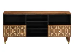 Mueble de TV madera maciza de mango 100x33x46 cm