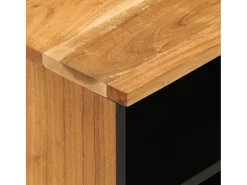 Mueble de TV madera maciza de acacia 100x33x46 cm