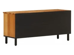 Mueble de TV madera maciza de acacia 100x33x46 cm