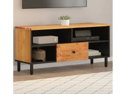 Mueble de TV madera maciza de acacia 100x33x46 cm