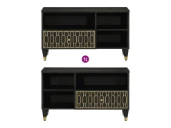Mueble de TV madera maciza de mango 80x33x46 cm