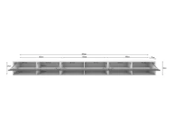 Mueble de TV moderno 300 cm – sin tiradores, cuerpo antracita Matera, frentes castaño, mate, de pie o colgado