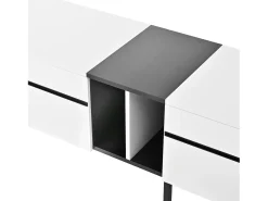 Mueble de TV moderno 180x38x45 cm - 3 puertas - con estantes abiertos - Blanco