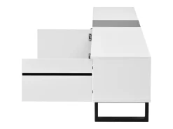Mueble de TV moderno 180x38x45 cm - 3 puertas - con estantes abiertos - Blanco