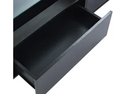 Mueble de TV para salón 180x40x46cm - Mueble de TV con 2 cajones e iluminación LED - apto para TV de 70 pulgadas - negro