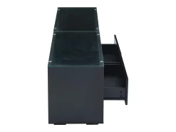 Mueble de TV para salón 180x40x46cm - Mueble de TV con 2 cajones e iluminación LED - apto para TV de 70 pulgadas - negro