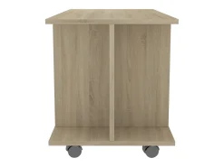 Mueble de TV ruedas madera contrachapada color roble 80x40x40cm
