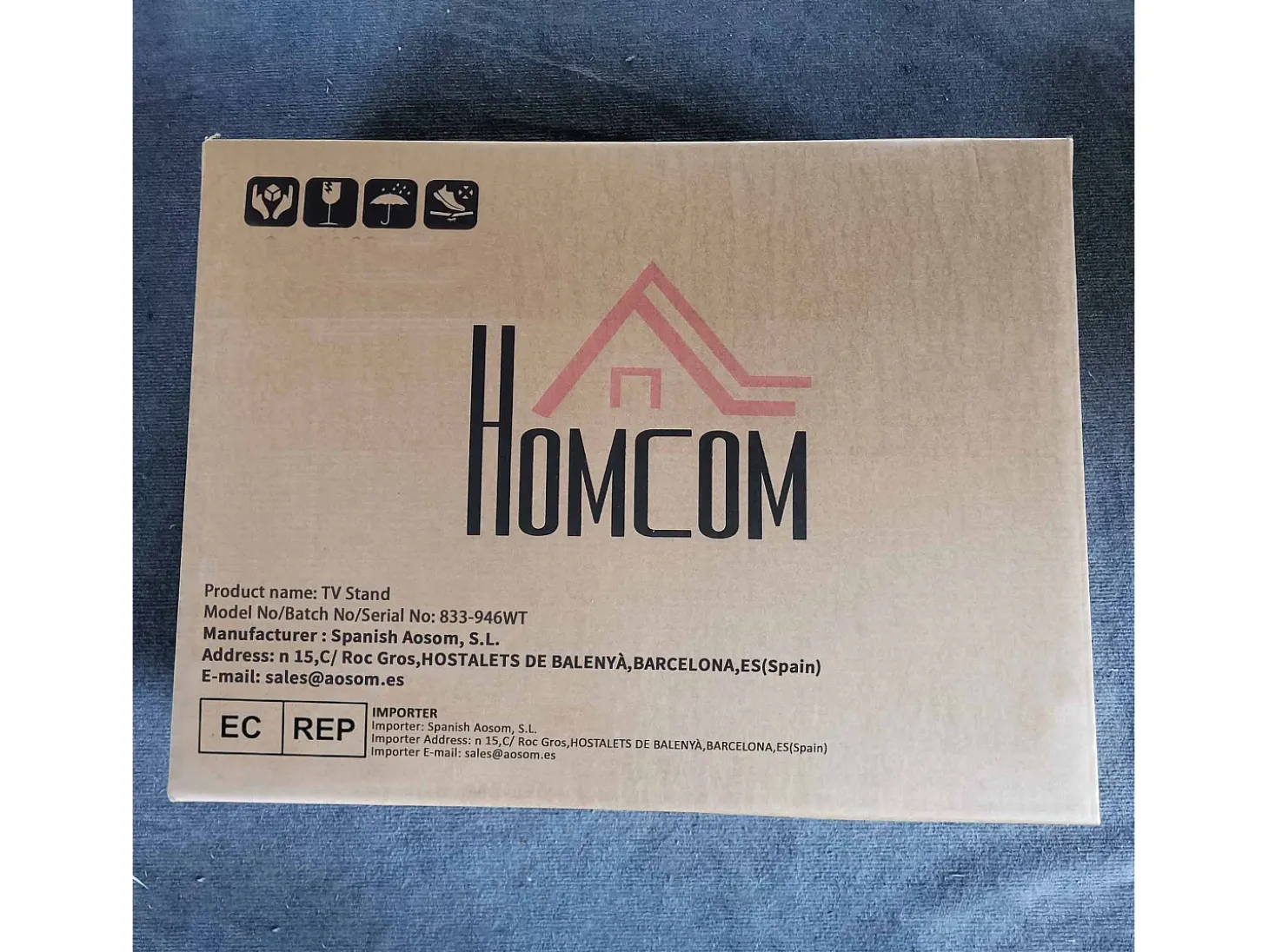 Mueble de TV Sirena Homcom 2 compartimentos y 2 armarios blanco 31x140x32 cm