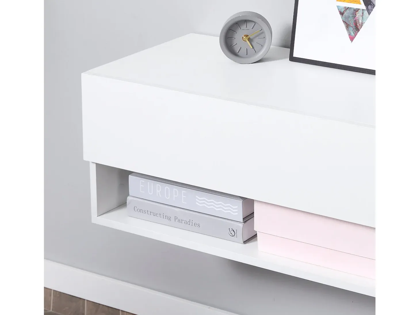 Mueble de TV Sirena Homcom 2 compartimentos y 2 armarios blanco 31x140x32 cm
