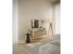 Mueble de TV suspendido con 2 puertas -100 cm -roble de Lindberg -BEMMI