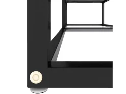Mueble de TV vidrio templado color mármol negro 140x40x40,5 cm