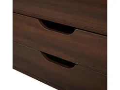 Mueble de TV 180x40x45 cm - con 2 cajones y 2 puertas de persiana - MDF - Color nogal