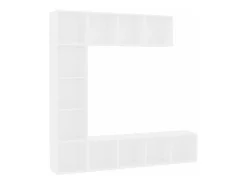 Mueble de TV y librería 3 piezas blanco 180x30x180 cm