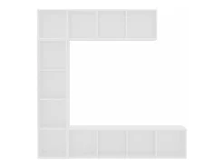 Mueble de TV y librería 3 piezas blanco 180x30x180 cm
