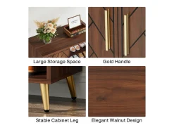 Mueble de zapatos con 2 puertas, mueble de almacenamiento de zapatos de 6 niveles, separadores ajustables, para el recibidor, salón, marrón