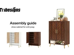 Mueble de zapatos con 2 puertas, mueble de almacenamiento de zapatos de 6 niveles, separadores ajustables, para el recibidor, salón, marrón