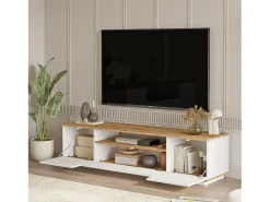 Mueble Elegante Tv Futura   180 Cm Pino - Blanco