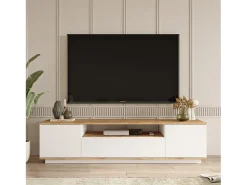 Mueble Elegante Tv Futura   180 Cm Pino - Blanco