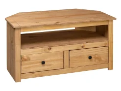 Mueble esquinero de TV madera de pino estilo Panamá 93x49x49 cm