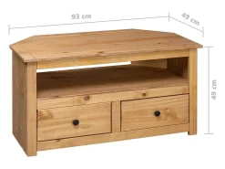 Mueble esquinero de TV madera de pino estilo Panamá 93x49x49 cm