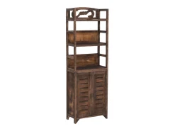Mueble expositor madera de paulownia marrón oscuro 46x24x140 cm