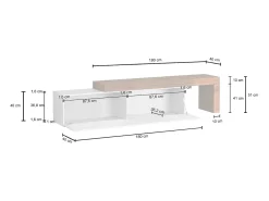 Mueble extensible para TV Chronos con 1 puerta abatible antracita/roble 190/350x40x51 cm