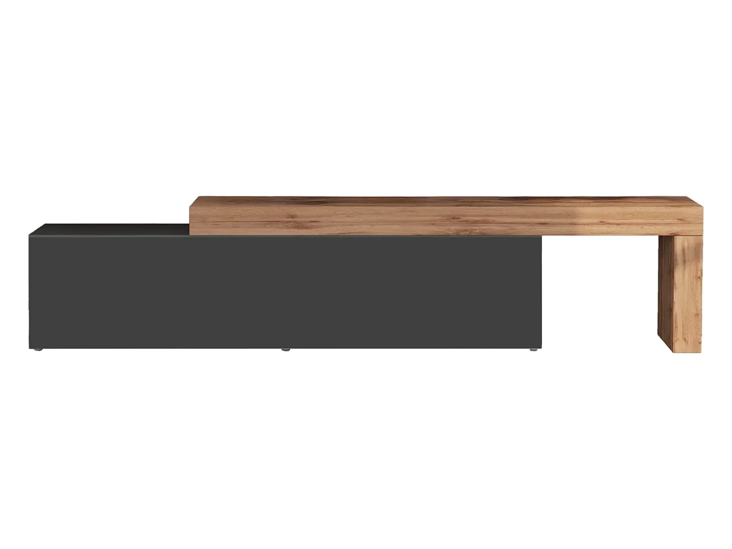Mueble extensible para TV Chronos con 1 puerta abatible antracita/roble 190/350x40x51 cm