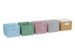 Mueble infantil con 4 cestas de fibra vegetal natural