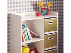 Mueble infantil con 4 cestas de fibra vegetal natural