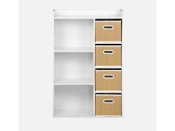 Mueble infantil con 4 cestas de fibra vegetal natural