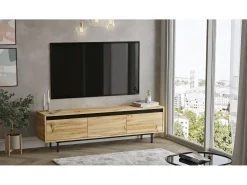 Mueble Luvio Tv Patas De Metal 160 Cm Fieltro-Negro