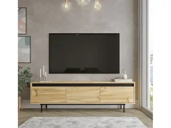 Mueble Luvio Tv Patas De Metal 160 Cm Fieltro-Negro