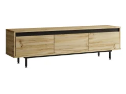 Mueble Luvio Tv Patas De Metal 160 Cm Fieltro-Negro