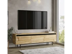 Mueble Luvio Tv Patas De Metal 160 Cm Fieltro-Negro