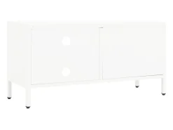 Mueble para el televisor acero y vidrio blanco 90x30x44 cm