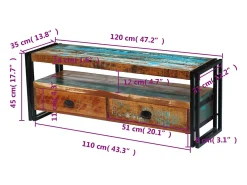 Mueble para la TV de madera maciza reciclada